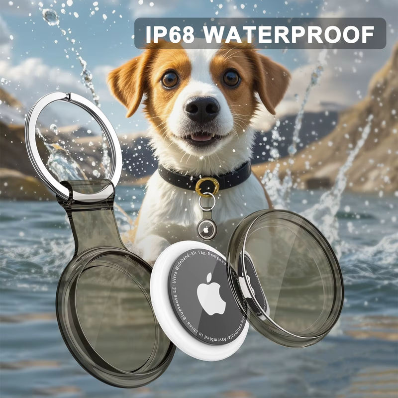 Wasserdichter TPU Schlüsselanhänger für Apple AirTag in Lila zum Schutz deines Trackers für Schlüssel oder Haustierhalsbänder - Bild 4