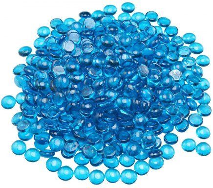 VEVOR Feuerglas Karibikblau, 4,5 kg hochtemperaturbeständige Glassteine, 19 mm rauchfreie Glasperlen für Kamin und Feuerstelle - Bild 1