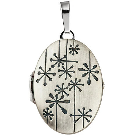 Colfem Anhänger Medaillon oval, 925 Silber, matt, Unisex - Bild 1