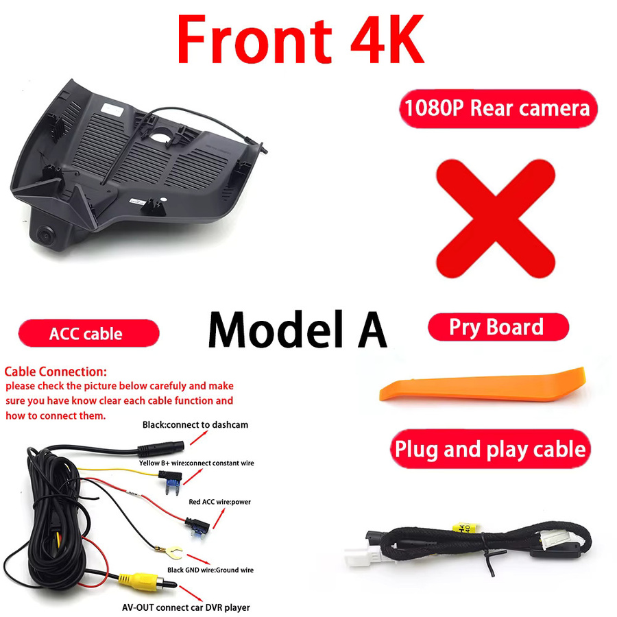 ZJCGO 4K Dash Cam Videorecorder mit Nachtsicht Plug and Play für Mercedes Benz E-Klasse W214 S214 X214 2024 2025, Schwarz - Bild 4