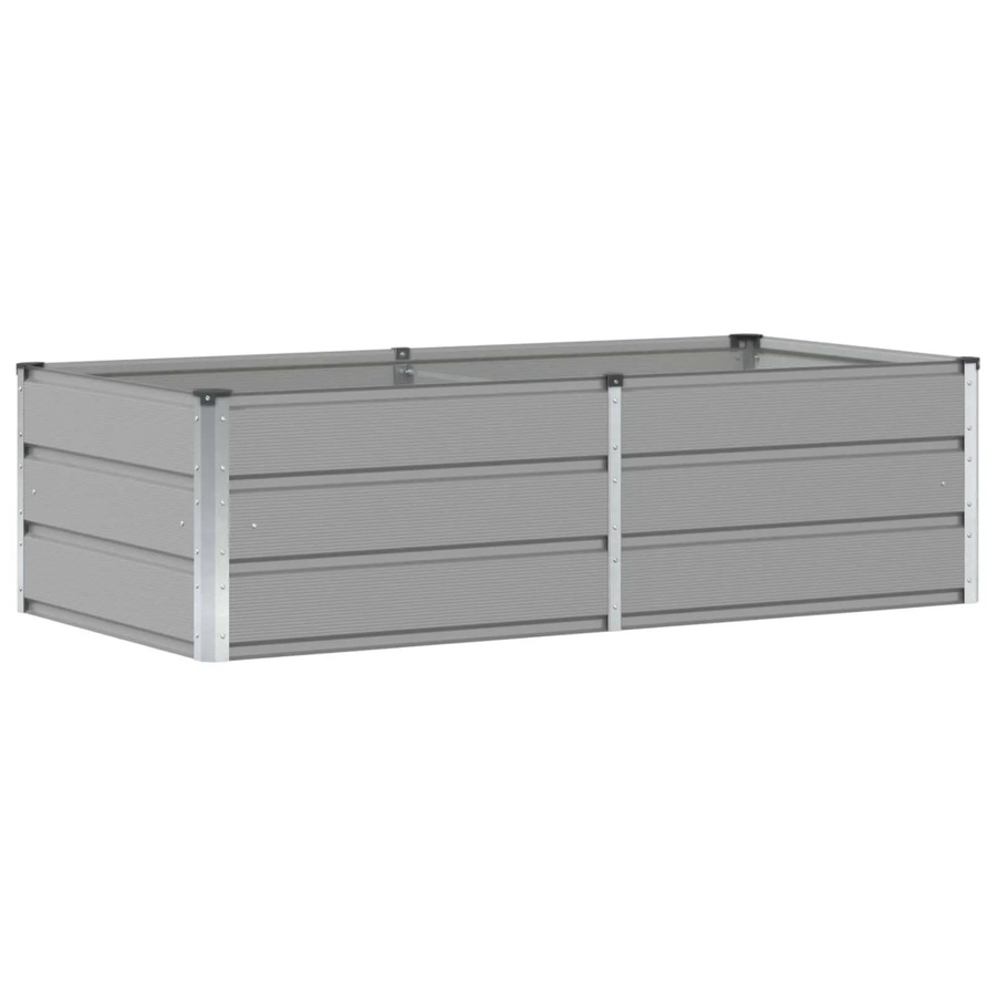 vidaXL Pflanzkübel aus Stahl und Kunststoff, Hellgrau, B/T/H: 160 x 80 x 45 cm - Bild 2