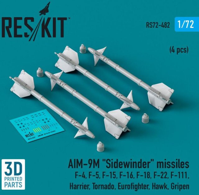 ResKit Models AIM-9M Sidewinder Missiles, 4-teiliges Set, 1:72 - Bild 1
