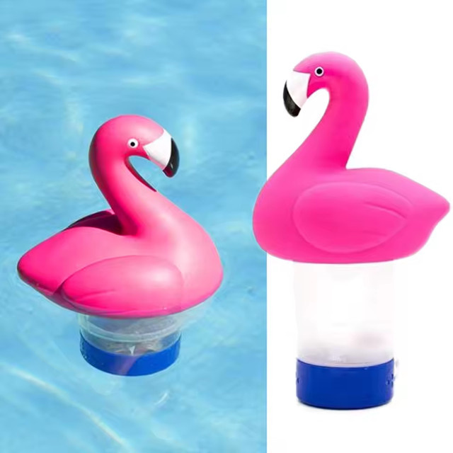 Flamingo Pool-Chlor-Schwimmer aus PVC als Chlor-Spender zur Reinigung deines Schwimmbadwassers - Bild 1