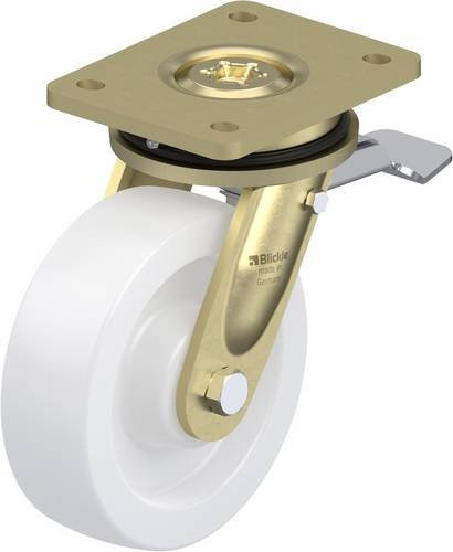 Blickle Lenkrolle LS-SPO 160G-ST mit Feststeller in Weiß und Multicolour, Rad-Durchmesser: 160 mm, Tragfähigkeit: 850 kg - Bild 1