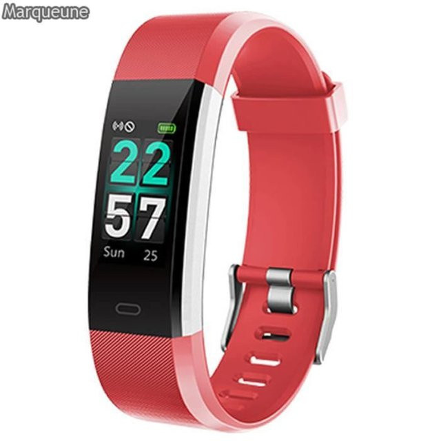MARQUEUNE Smartwatch in Pink mit Schrittzähler, Herzfrequenzmessung, Schlaf-Tracking und Anruffunktion, wasserdicht IP68, rechteckiges Design mit Silikonarmband - Bild 1