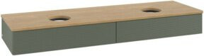 V&B Waschtischunterschrank Antao mit Frontstruktur und Beleuchtung in Grün, B: 160 cm, T: 50 cm, H: 50 cm - Bild 1