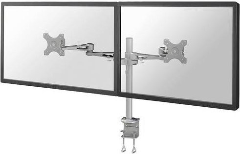 Neomounts Monitor-Tischhalterung FPMA-D935D für 2 Displays, 25,4 bis 68,6 cm, Silber, höhenverstellbar, neigbar, schwenkbar und rotierbar, VESA 75x75 mm - Bild 1