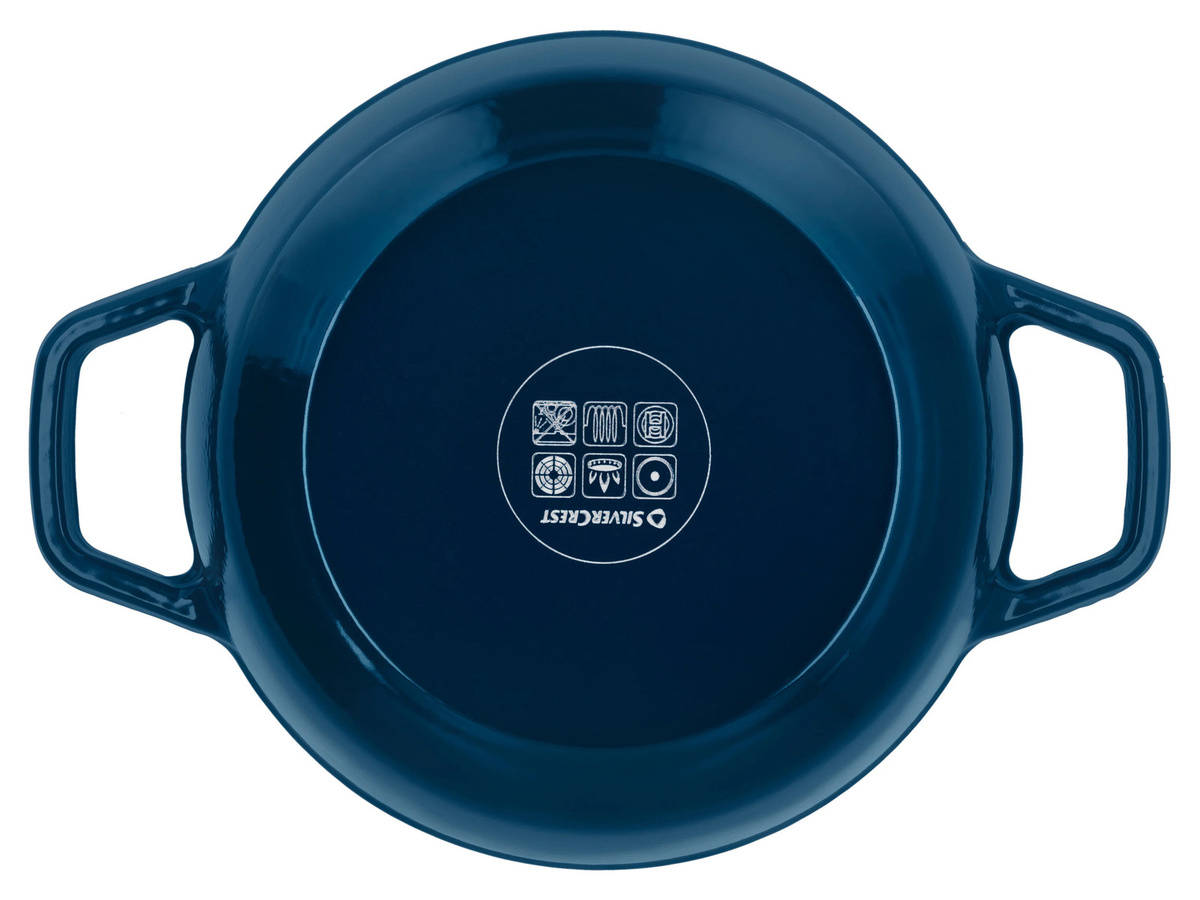 SILVERCREST® Premium-Gusseisentopf aus emailliertem Gusseisen, Blau, Durchmesser: 21 cm - Bild 3