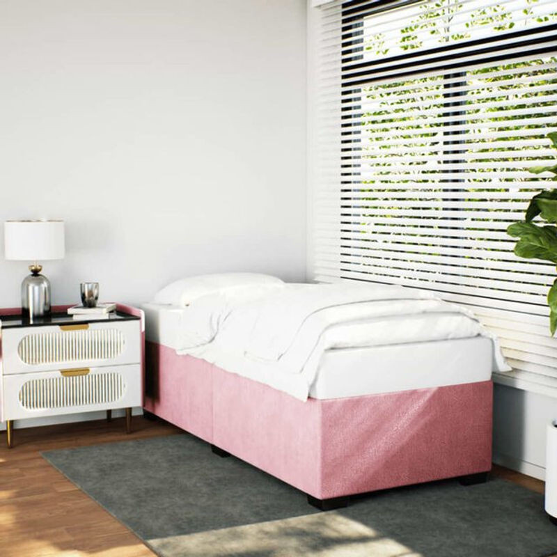 Vidaxl Polsterbett aus Samt in Rosa, B/T/H: 100 x 200 x 46 cm - Bild 1