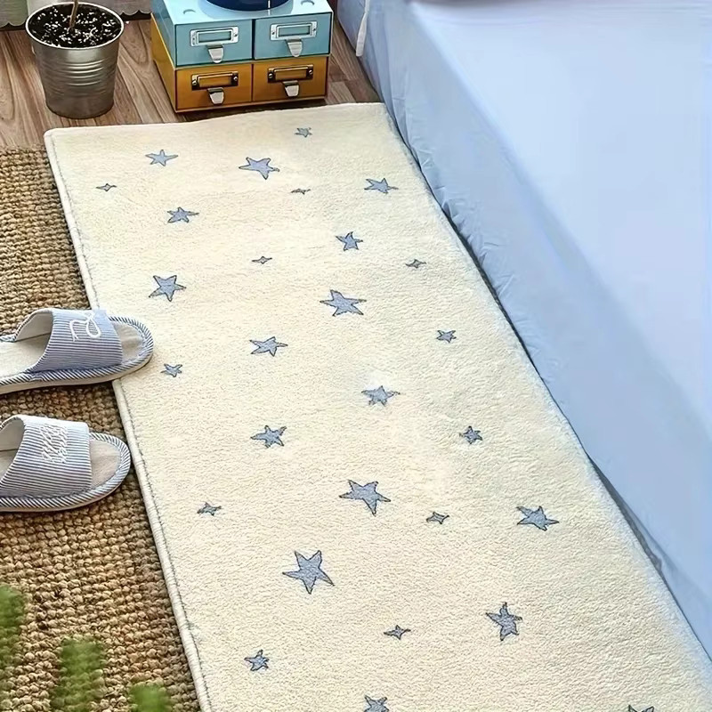 VIKAMA Kinder-Sternenteppich, bunter rutschfester Kurzflor-Teppich mit Sternen-Design für Schlafzimmer und Spielzimmer, Multicolour, Breite: 120 cm - Bild 2