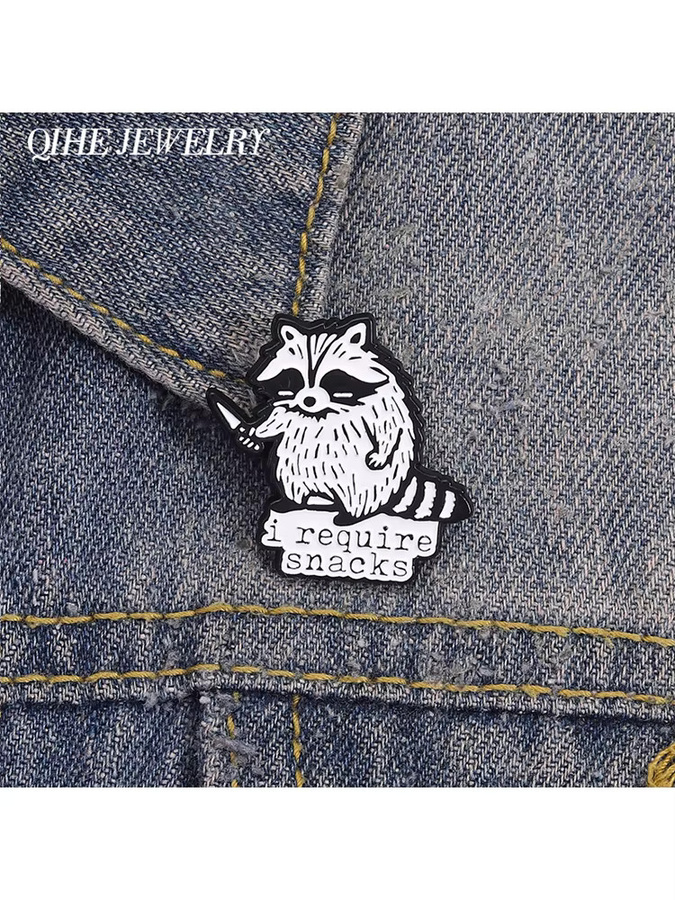 QIHE JEWELRY Emaille-Anstecknadel Waschbär, Metallbrosche, Unisex - Bild 5