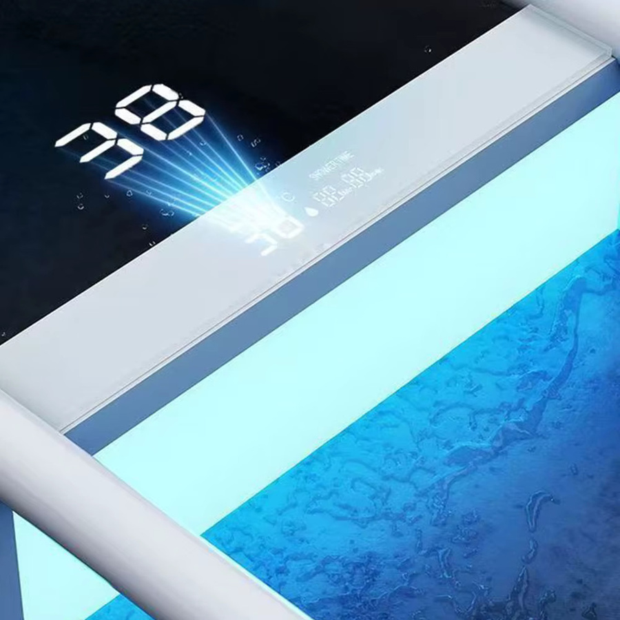 WJNMONE Smart Badezimmer Duschsystem mit LED Digital Display und Thermostat Mischer in Weiß und Grau - Bild 2