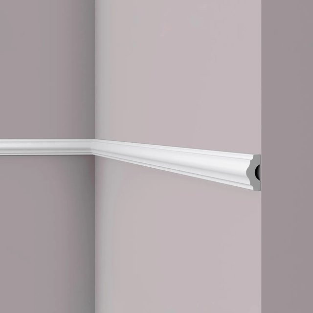 NMC Wallstyl Wand- und Friesleiste Zierleiste Stuckleiste Weiß, H x B x T: 3,8 x 1,6 x 200 cm - Bild 1