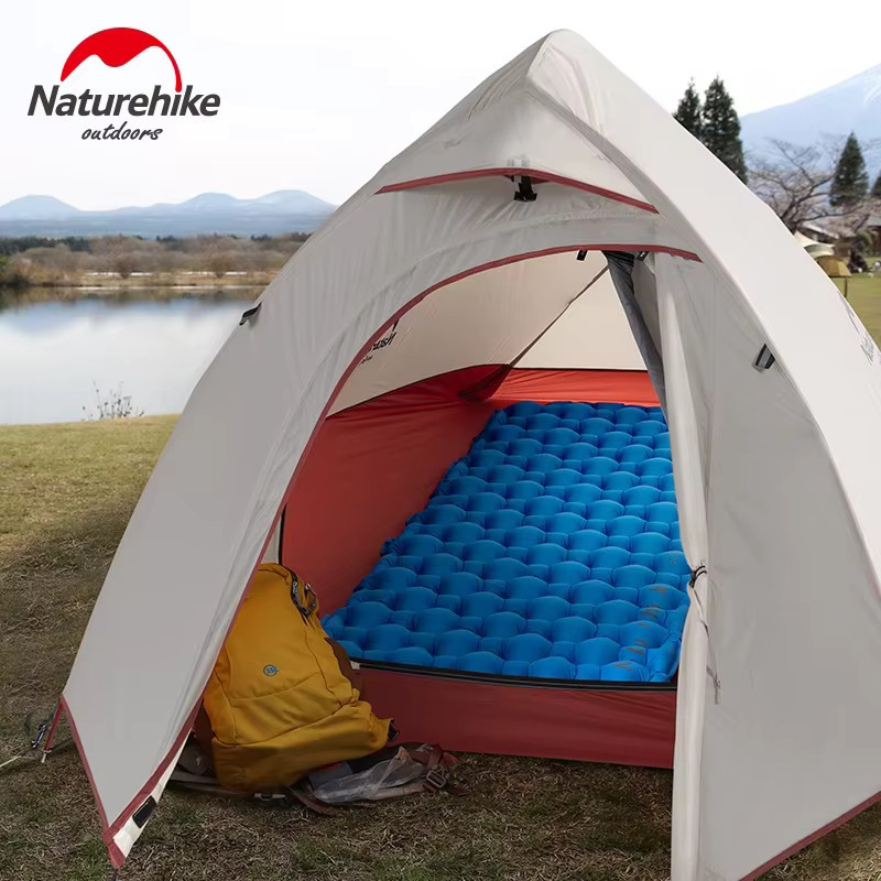 Naturehike Aufblasbare Camping-Luftmatratze Ultraleichte Tragbare Einzel-Schlafmatte in Blau und Grau - Bild 6