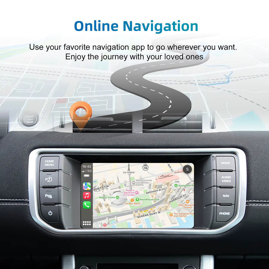 LEXXSON Drahtlose CarPlay Decoderbox für Land Rover Jaguar Range Rover Evoque Discovery 4 XE XF F-Type 2012–2016 mit Bluetooth - Bild 5