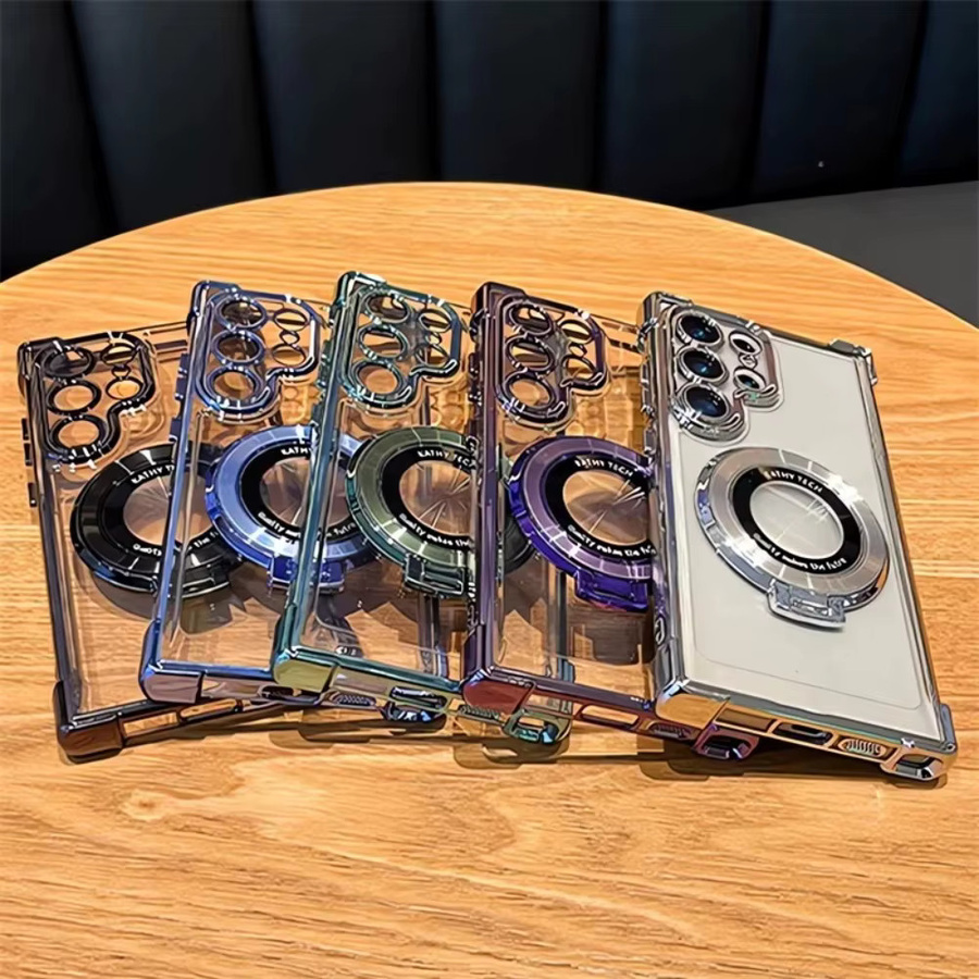 Magnetische Stoßfeste Schutzhülle für Samsung Galaxy S25 S24 S23 S22 S21 Ultra Plus Transparent - Bild 1