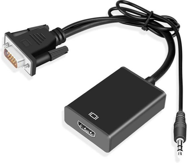 KOJESHUN VGA zu HDMI Konverter Audio Video Adapter in Schwarz für Computer Laptop TV und Projektor - Bild 1