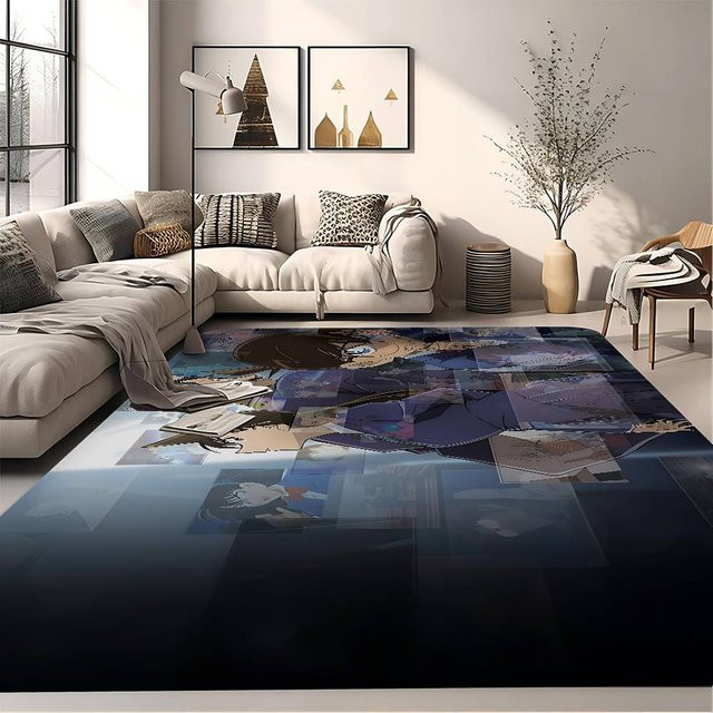 Potdemiel Detective Conan Anime Teppich, rechteckig, gestreift, rutschfest und wasserabsorbierend, Multicolour, B/T: 60 x 40 cm - Bild 1