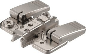 Blum Montageplatte CLIP kreuz 3 mm aus Stahl in Nickeloptik Silber für INSERTA HV Exzenter - Bild 1