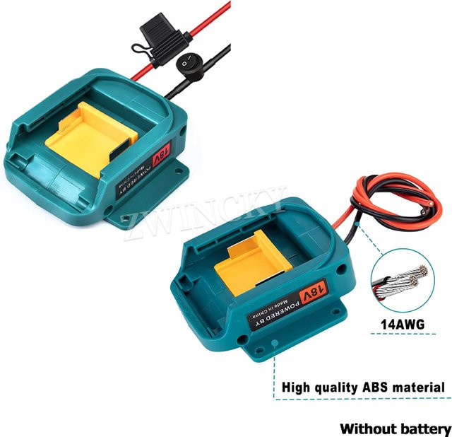 Power Wheels Adapter für Makita 18V Li-Ionen-Akku in Petrol als DIY Stromanschluss und Dockinghalterung für Elektrowerkzeuge, RC-Spielzeug und Robotik - Bild 1