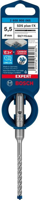 Bosch Expert SDS plus-7X Hammerbohrer in Silber, Durchmesser: 5,5 mm, Gesamtlänge: 115 mm - Bild 2