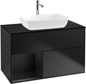 V&B Waschtischunterschrank Finion 100 in Blau Lackiert, B/T/H: 100 x 50,1 x 50,1 cm - Bild 1