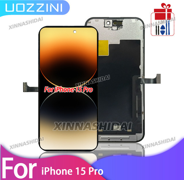uozzini TFT-Display 15 Pro für iPhone 15 Pro LCD-Display Touchscreen-Ersatzteil Digitizer-Baugruppe in Schwarz - Bild 1