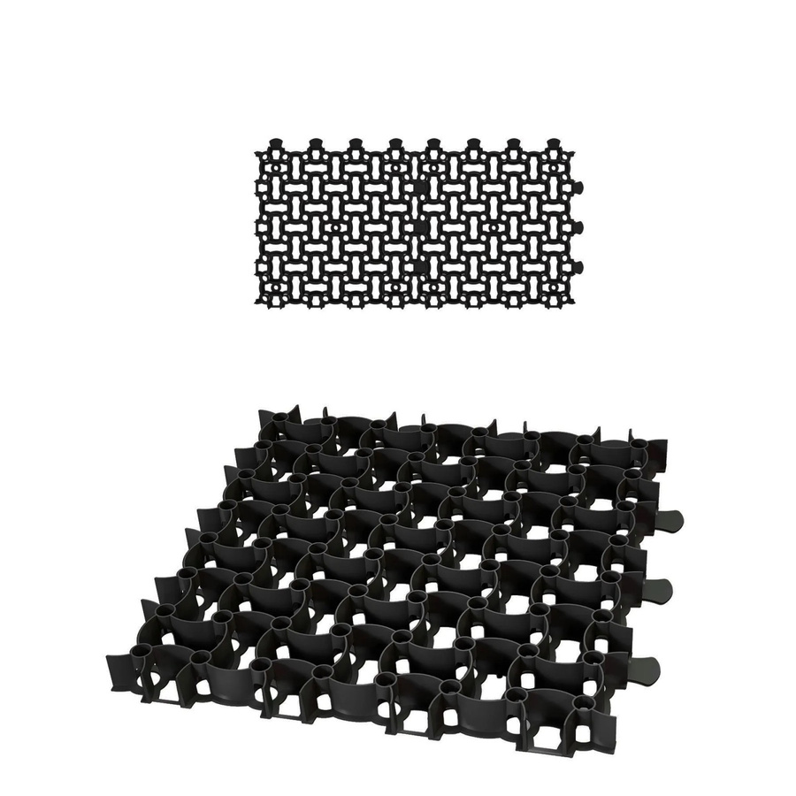 BigDean Rasengitter Paddockplatten aus Kunststoff in Schwarz, 2 Stück, B/T/H: 50 x 50 x 4 cm - Bild 2