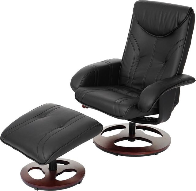 MCW Relaxsessel C46 mit Hocker aus Kunstleder in Schwarz - Bild 1