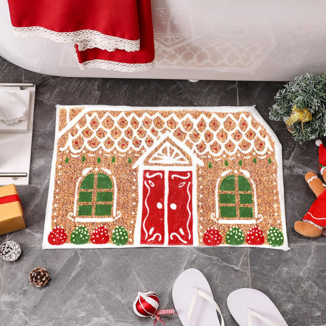 Rutschfeste VIKAMA Weihnachts-Fußmatte aus Polyester in Multicolour, B/T: 60 x 40 cm - Bild 1