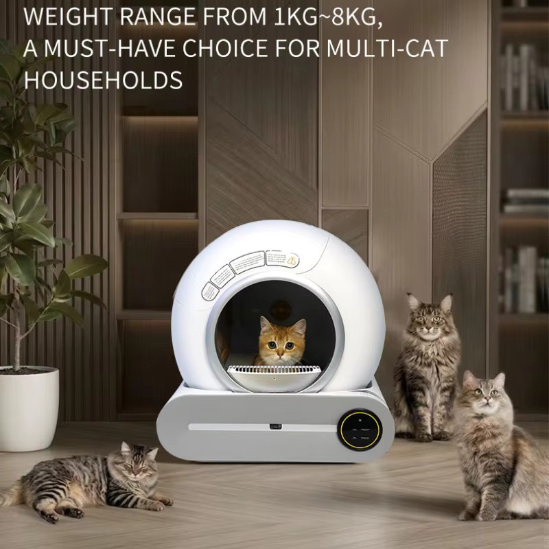 TONEPIE Automatische Intelligente Katzentoilette mit Infrarotsensor und App-Steuerung in Weiß - Bild 2