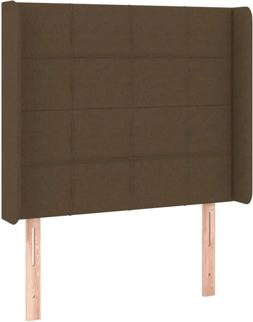 vidaXL LED Kopfteil in Dunkelbraun mit Stoffbezug, B/H: 83 x 118/128 cm, Tiefe: 16 cm - Bild 1