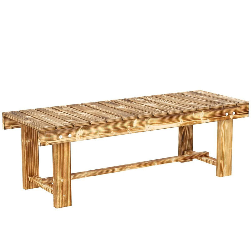 Outsunny Gartenbank aus Holz in Braun für Garten, Balkon und Terrasse, B/H/L: 38 x 35 x 110 cm - Bild 4