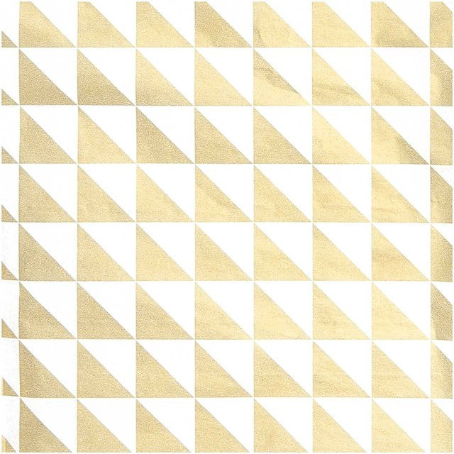 Rico Design Paper Poetry Seidenpapier mit Dreiecken in Gold-Weiß, B x H: 50 x 70 cm - Bild 1