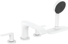 Hansgrohe Vivenis Fertigmontageset Badewannen-Armatur mit sBox, zwei Griffe, mattweiß - Bild 1