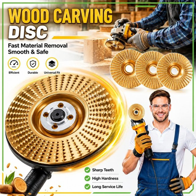 Rotierende Schleifscheibe für Holzschnitzerei und Holzbearbeitung in Gold für den Winkelschleifer - Bild 1