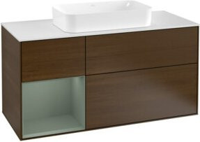 V&B Waschtischunterschrank Finion in Olivenmatt lackiert, Breite: 120 cm, Tiefe: 50,1 cm, Höhe: 50,1 cm - Bild 1