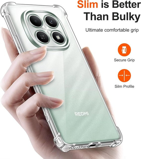 Transparente TPU Schutzhülle für Xiaomi Redmi Note 15 5G, Note 15 Pro und Pro+ Plus 4G, stoßfeste Hülle mit verstärkten Ecken - Bild 1