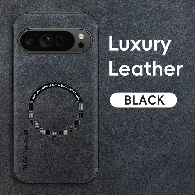 Magnetische Retro-Leder-Handyhülle für Google Pixel 10 Pro XL 9 8 7 in Braun mit MagSafe Wireless Charging Kompatibilität - Bild 1
