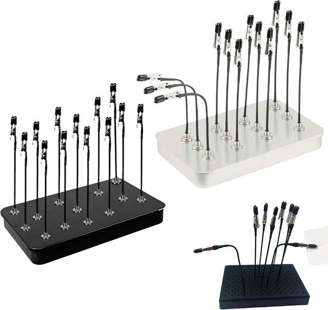 12 Stück magnetische Alligator-Clip-Stifte in Schwarz, biegbare Modell-Malständer aus Metall für Airbrush-Spray, DIY und Bastelarbeiten - Bild 1