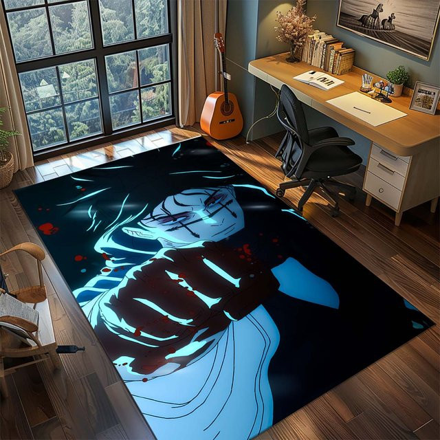 YglTen Jujutsu Kaisen Anime Teppich aus Polyester, rutschfest und waschbar, B: 120 cm, T: 160 cm - Bild 1