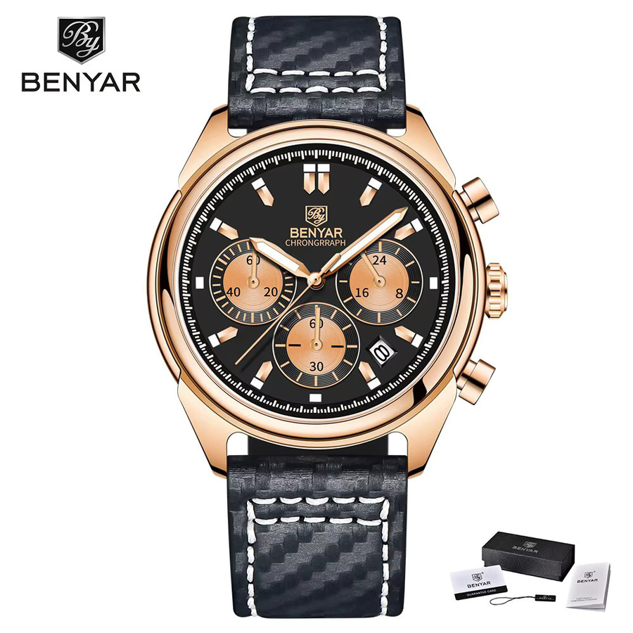 BENYAR Chronograph, Quarzuhr, Edelstahl, 42 mm, Herren - Bild 5