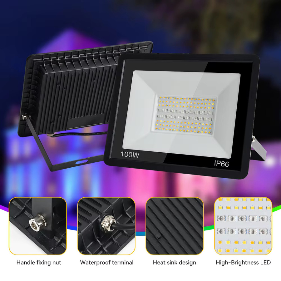 TUYA Smart RGB Flutlicht RGBCW mit WIFI-Steuerung, IP65 Outdoor Strahler für Garten und Außenbereich, Mehrfarbig - Bild 2