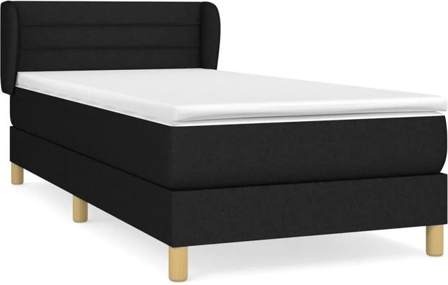 vidaXL Boxspringbett mit Matratze Hybrid-Design in Schwarz und Weiß, B/T: 100 x 200 cm - Bild 1