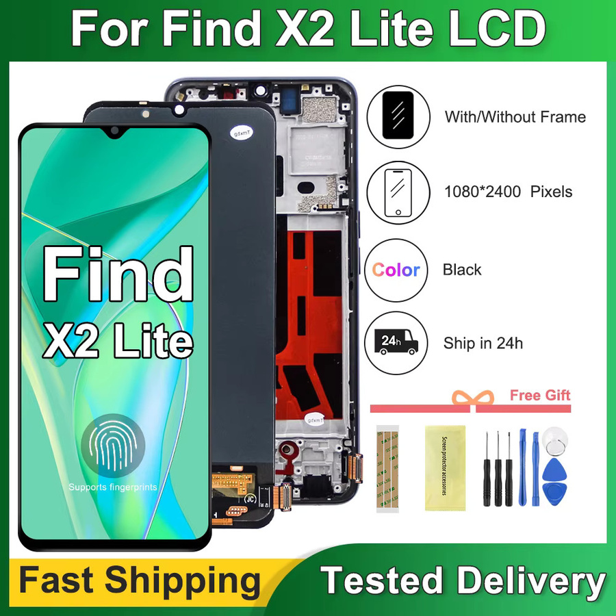 Oppo Find X2 Lite Ersatzdisplay mit Rahmen: 6,4 Zoll OLED/TFT LCD Touch Panel Digitizer in Schwarz - Bild 2