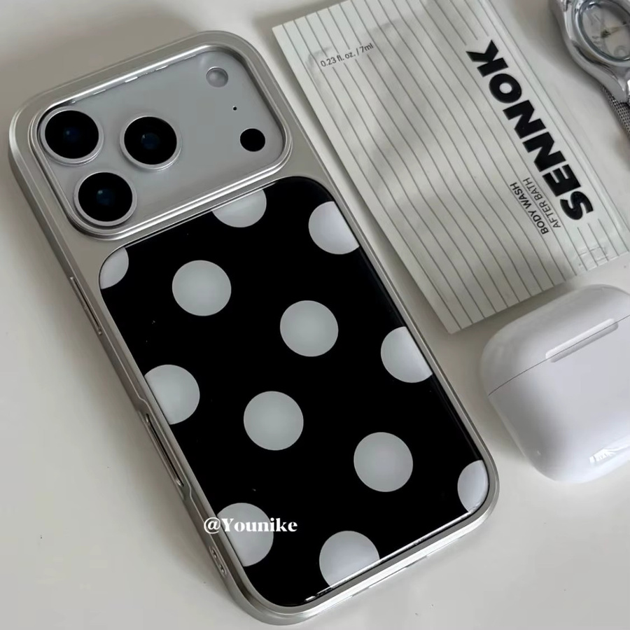 Luxuriöse Polka Dot Handyhülle für iPhone 17 16 15 14 13 12 11 Pro Max Air Plus – Transparente weiche Rückseiten-Abdeckung im koreanischen Design - Bild 3