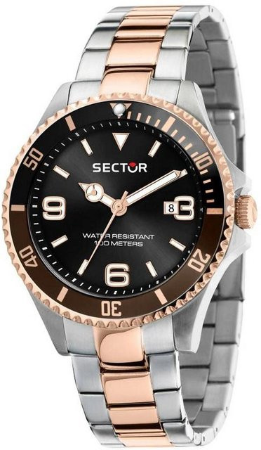 Sector Armbanduhr, Quarz, Edelstahl, Bicolor, Schwarz, 43 mm, Herren - Bild 1