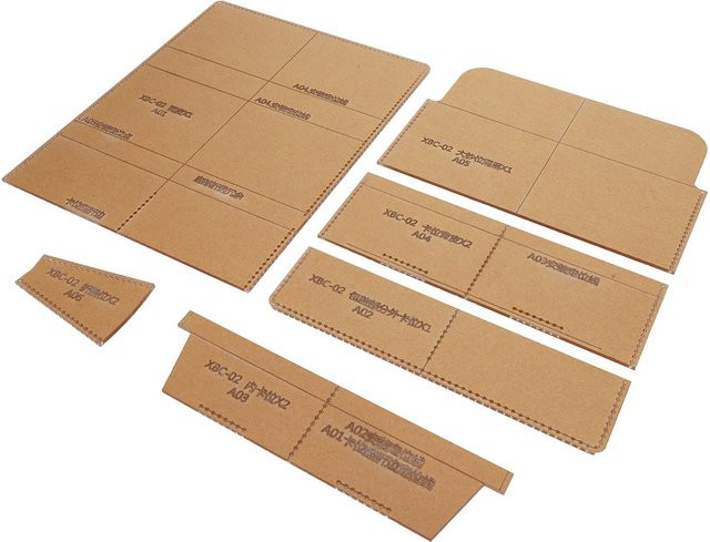 GoolRC Acryl Schnittmuster Schablonen Set für Geldbörsen DIY Vorlagen in Beige und Transparent - Bild 1