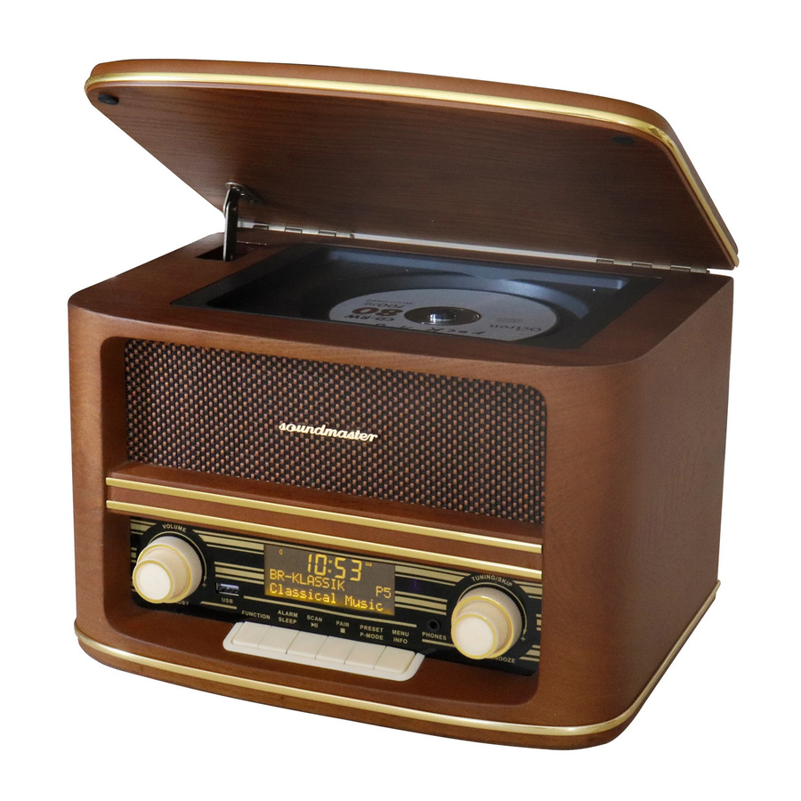 Soundmaster NR961 Nostalgie-Tischradio in Eiche Rustikal Braun mit DAB+, UKW, CD-Player, Bluetooth und USB - Bild 2