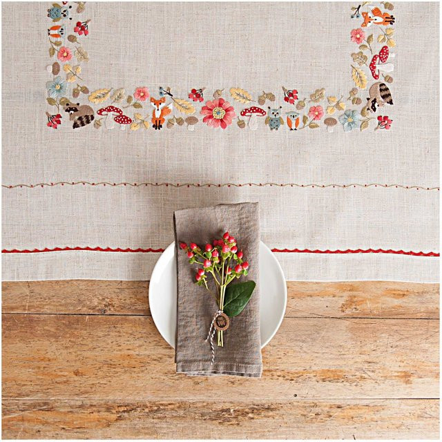 Rico Design Stickpackung Decke Waldtiere in Beige, Rot und Multicolour, B x B: 90 x 90 cm - Bild 1